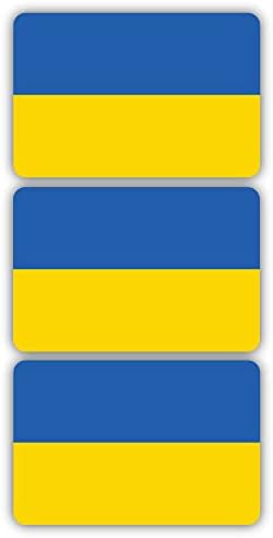 3M מדבקות דגל אוקראינה משקפות | מדבקות בטיחות רב -תכליתיות | דגל מדבקות מדבקות אוקראינה | מושלם לכובעים